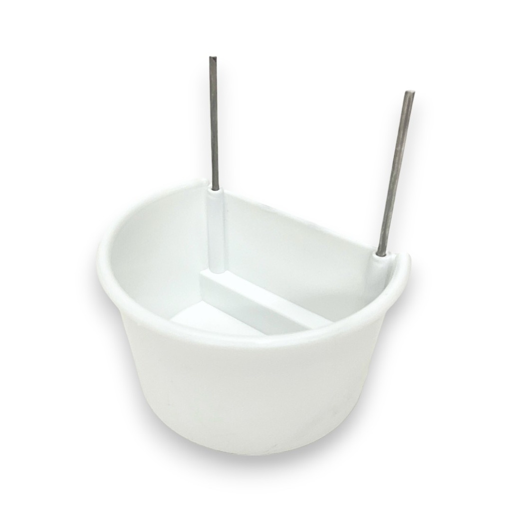 Mangeoire perroquet blanc demi-rond