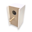 Budgerigar nest box high DxWxH 13.5x13.5x24 cm