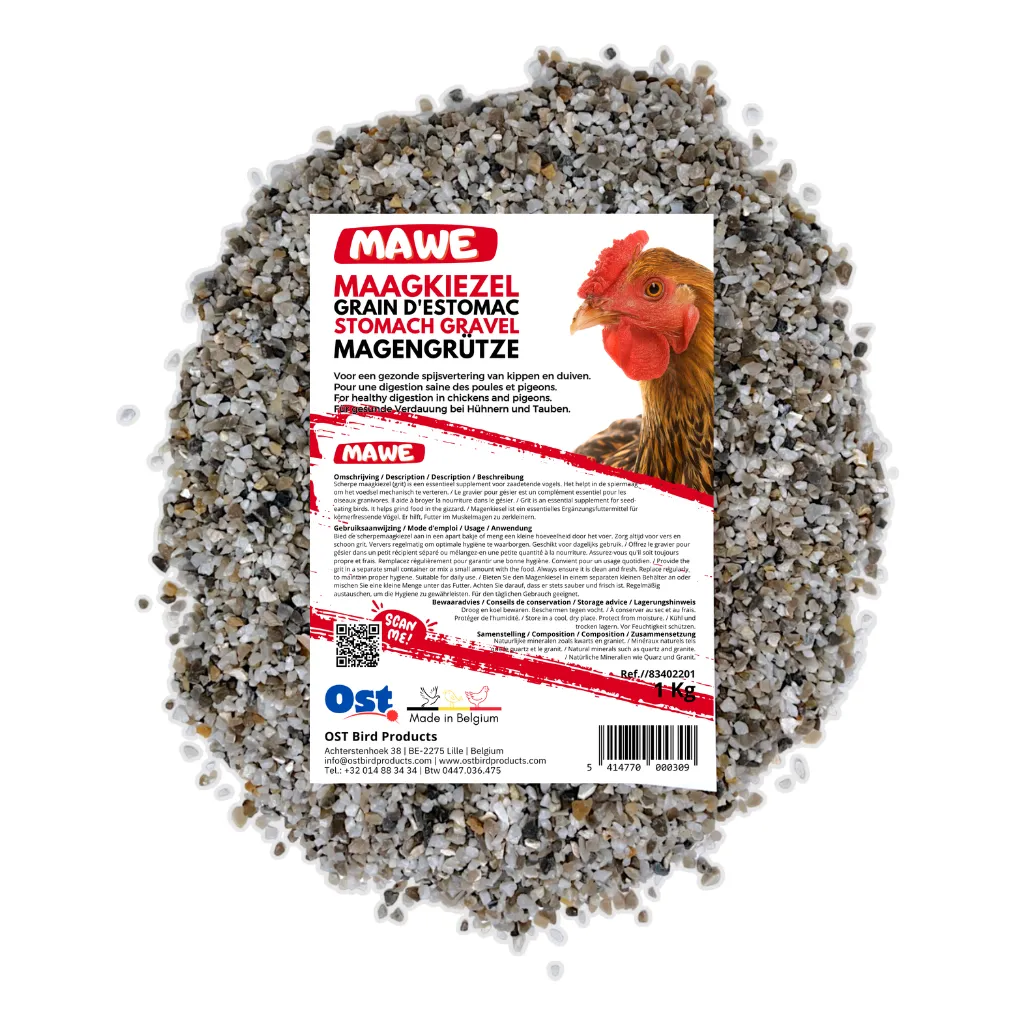 Scherpe maagkiezel voor duiven en kippen 25 Kg